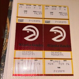 4 - Atlanta Hawks Vintage Tickets Stubs Hawks vs LA Clippers February 24, 1992
